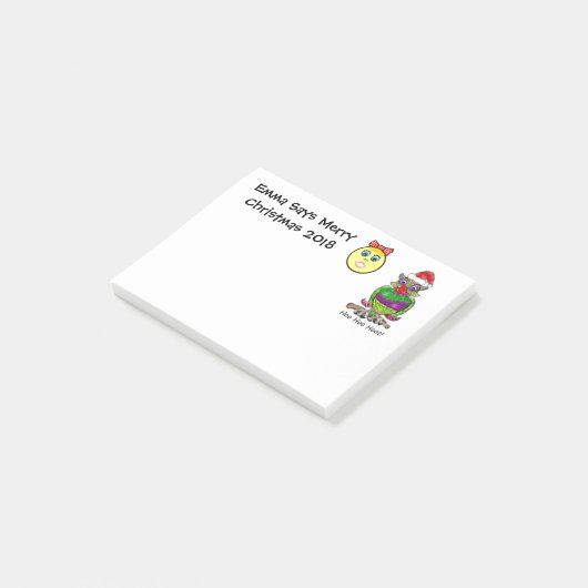 Owl Emoji Kerstmis Post-it® Notes (Schuin)