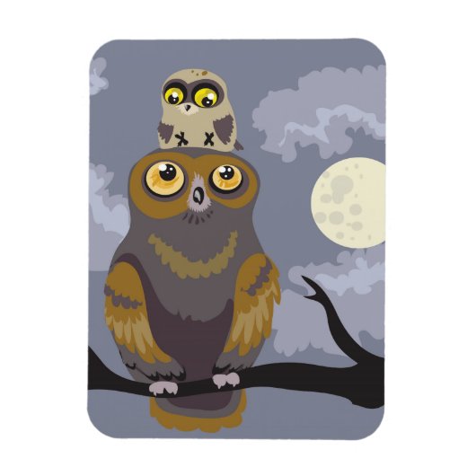 Owl en Baby~magnet Magneet (Verticaal)