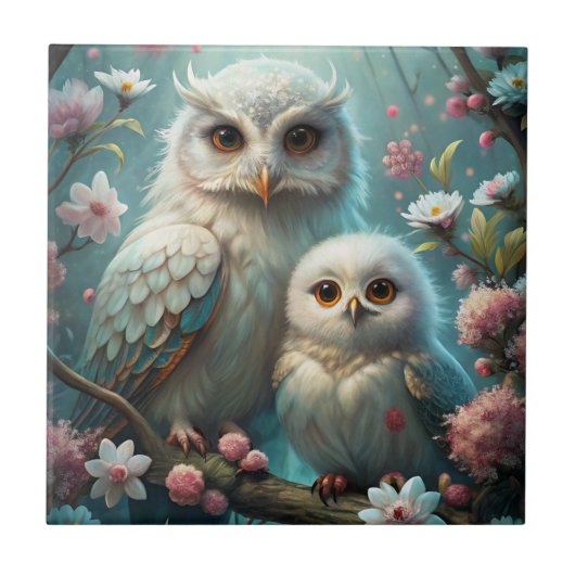 Owl en Baby Tegeltje (Voorkant)