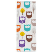 Owl en bladeren wijn cadeautas (Achterkant)