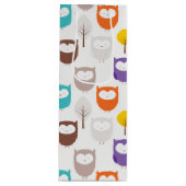 Owl en bladeren wijn cadeautas (Voorkant)