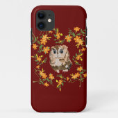 Owl en bloemen Case-Mate iPhone case (Achterkant)