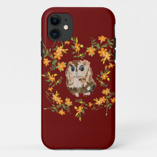 Owl en bloemen Case-Mate iPhone case