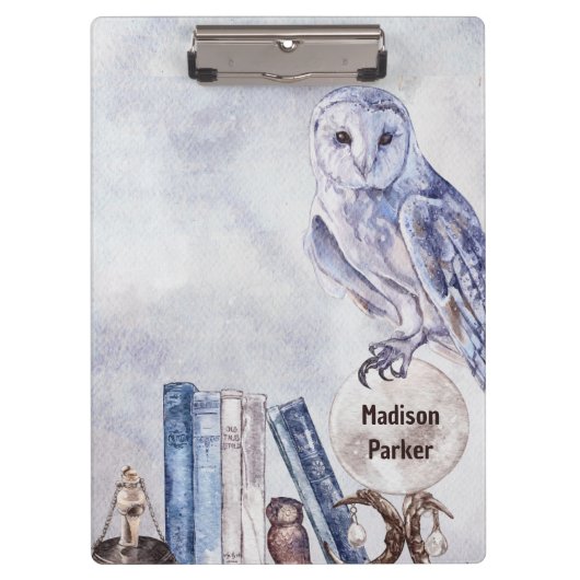 Owl en boeken klembord (Voorkant)