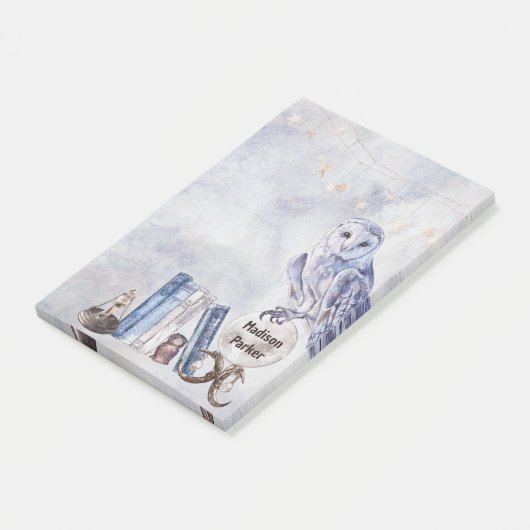 Owl en boeken post-it® notes (Schuin)