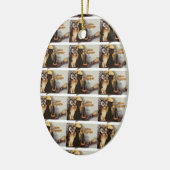 Owl en Cat Halloween Keramisch Ornament (Links)