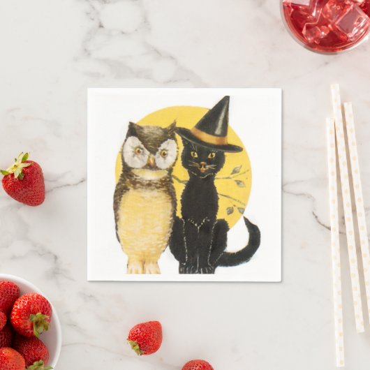 Owl en Cat Halloween Servetten (Insitu)