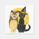 Owl en Cat Halloween Servetten (Voorkant)
