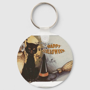 Owl en Cat Halloween Sleutelhanger