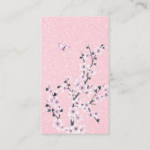 Owl- en Cherry Blossom Roze oproep tot afspelen Visitekaartje (Achterkant)