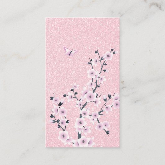 Owl- en Cherry Blossom Roze oproep tot afspelen Visitekaartje (Achterkant)