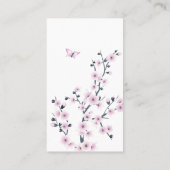 Owl- en Cherry Blossom Roze oproep tot afspelen Visitekaartje (Achterkant)