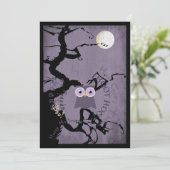 Owl en Creepy Gnarled Tree for Halloween Kaart (Staand voorkant)