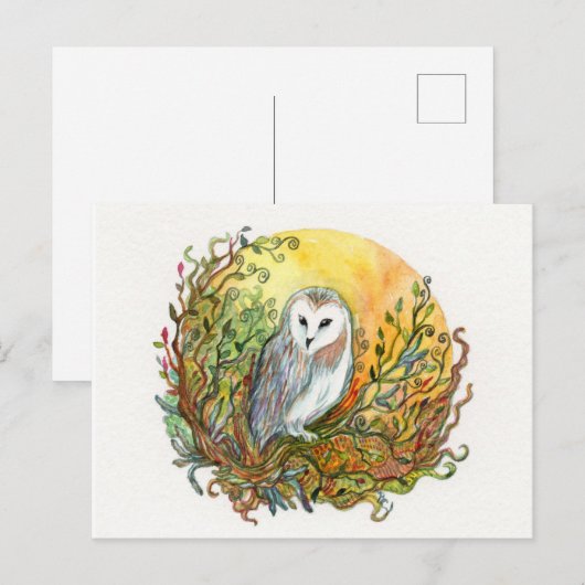 Owl en de maan briefkaart (Voorkant / Achterkant)