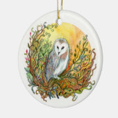 Owl en de maan keramisch ornament (Links)