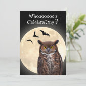 Owl en de volledige maan kaart (Staand voorkant)