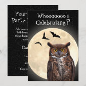 Owl en de volledige maan kaart (Voorkant / Achterkant)