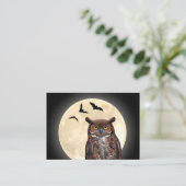 Owl en de volledige maan visitekaartje (Staand voorkant)