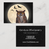 Owl en de volledige maan visitekaartje (Voorkant / Achterkant)