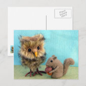 Owl en eekhoorn briefkaart (Voorkant / Achterkant)