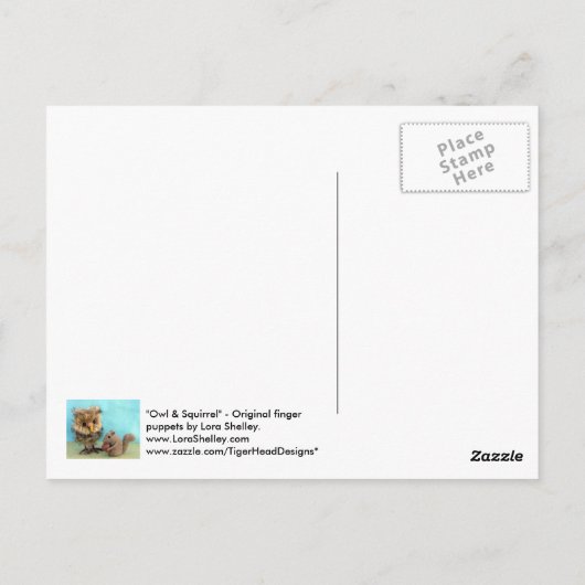 Owl en eekhoorn briefkaart (Achterkant)