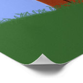 Owl en eik Tree Whimsical Cartoon Art Poster (Hoek)