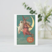 Owl en heks briefkaart (Staand voorkant)