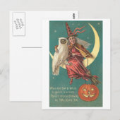 Owl en heks briefkaart (Voorkant / Achterkant)