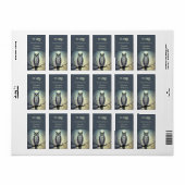 Owl en maan | Ex Libris voeg naamplaatje toe Etiket (Full Sheet)