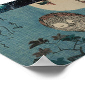 Owl en maan, Japans Poster van de Kunst (Hoek)