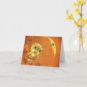  Owl en maan Kaart (Gele Bloem)