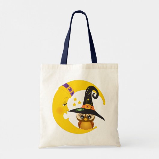 Owl en Moon Halloween Trick or treat Tote Bag (Achterkant)