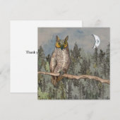 Owl en Moon Wisdom Hartelijk dank Bedankkaart (Voorkant / Achterkant)