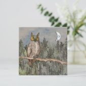 Owl en Moon Wisdom Hartelijk dank Bedankkaart (Staand voorkant)