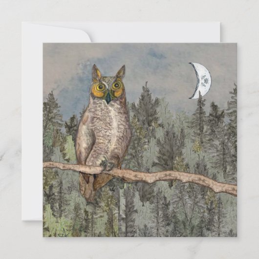 Owl en Moon Wisdom Hartelijk dank Bedankkaart (Voorkant)
