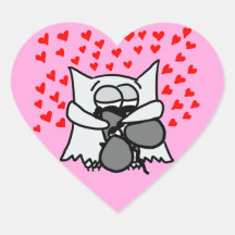 Owl en muis Hugging Sticker
