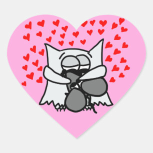 Owl en muis Hugging Sticker