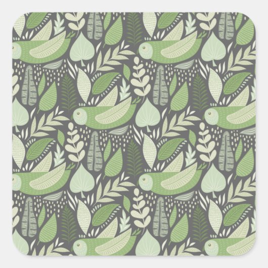 Owl en Natuur Vierkante Sticker (Voorkant)