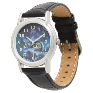 Owl en Night Sky Horloge