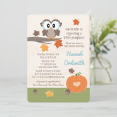 Owl en Pompoen Baby Shower-uitvindingen Kaart (Staand voorkant)