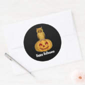 Owl en pompoen ronkelaarster ronde sticker (Envelop)