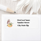 Owl en pompoenadres Etiket (Insitu)