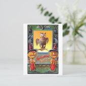 Owl en Pumpkin Corn Halloween Don'ts Briefkaart (Staand voorkant)