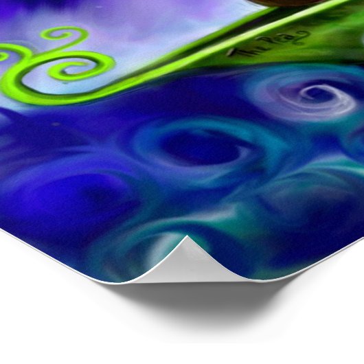 Owl en pussycat Quirky illustratie Poster (Hoek)