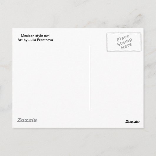 Owl en Rozen Mexicaanse stijl Briefkaart (Achterkant)