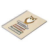 Owl en stapel van Boeken Notitieboek (Linkerzijde)