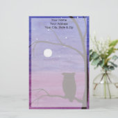 Owl en volle maan briefpapier (Staand voorkant)