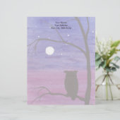 Owl en volle maan persoonlijk briefhoofd (Staand voorkant)