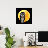 Owl en volle maan poster (Thuiskantoor)