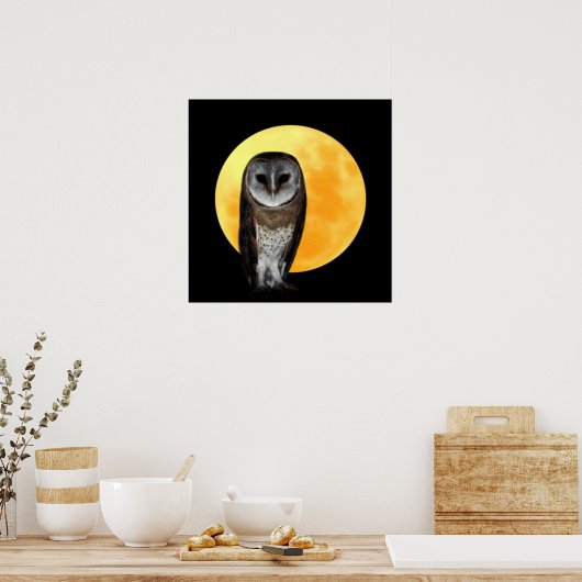 Owl en volle maan poster (Keuken)